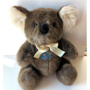 VTG 1986 Dakin Pillow Pets Large Plush Koala Bear with Hang Tag 14 inches Brown